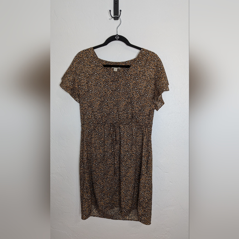 Goodthreads Brown Leopard Print Midi Dress